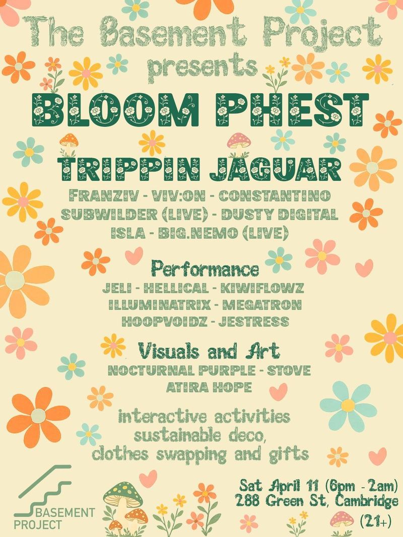 Bloom Phest flyer — The Basement Project, Cambridge